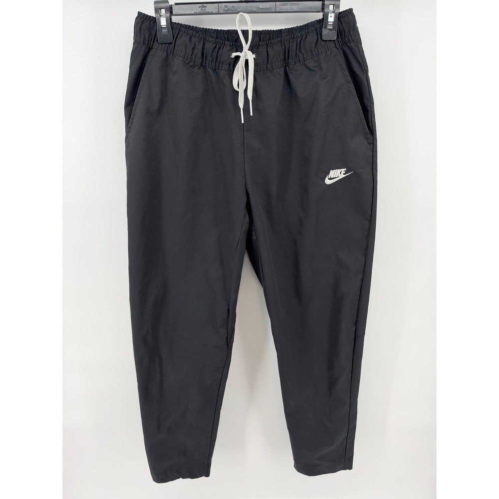 NIKE Club Men's Medium Woven Track Pants Tapered Leg Black DX0623-010